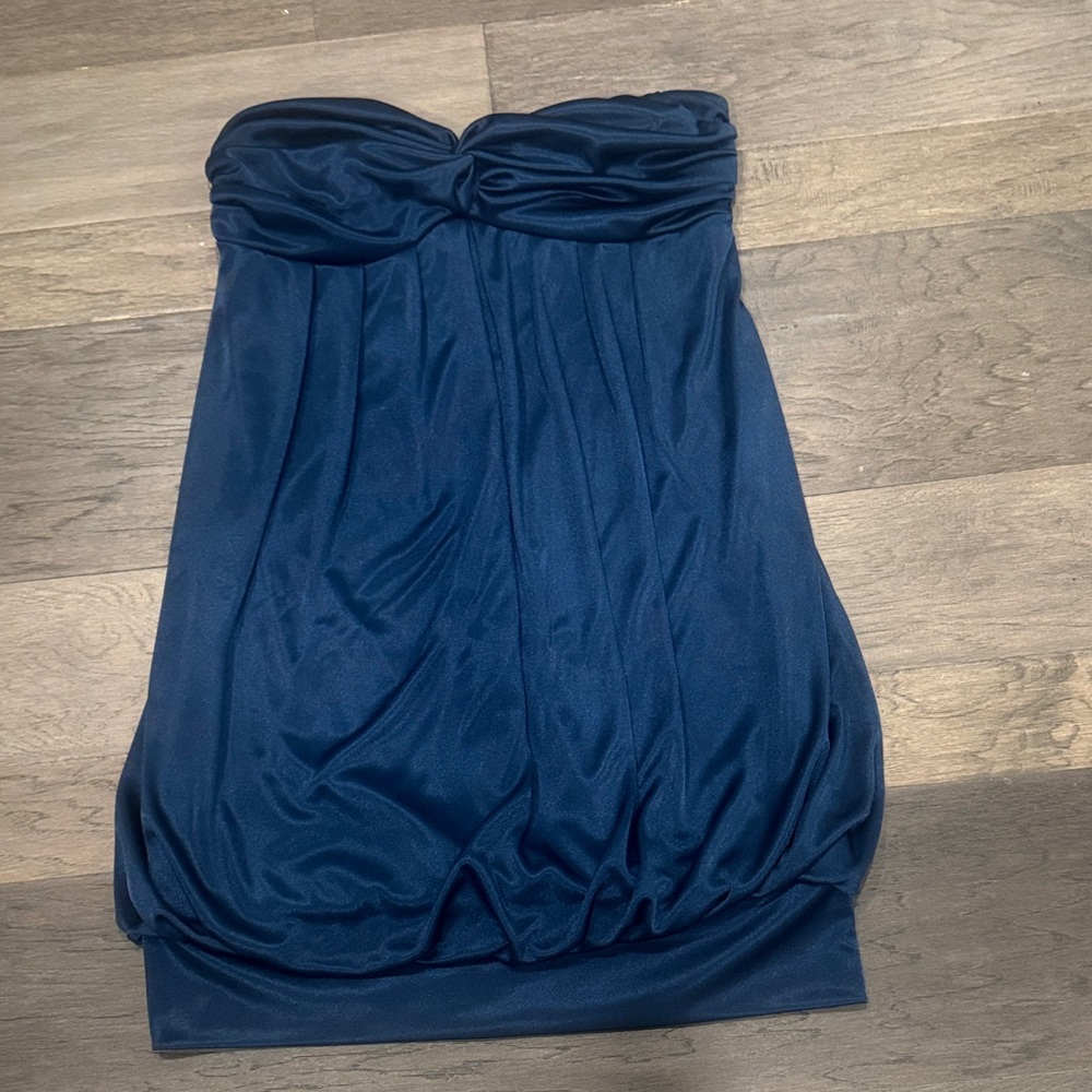Speechless Strapless Navy Dress